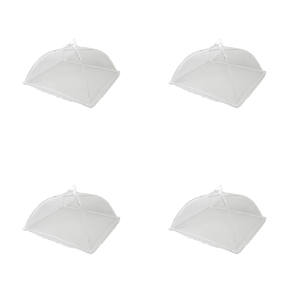 Topchef Plastic Mesh Indoor/Outdoor Food Cover Screen Tent 45x45cm White (4 Pack)