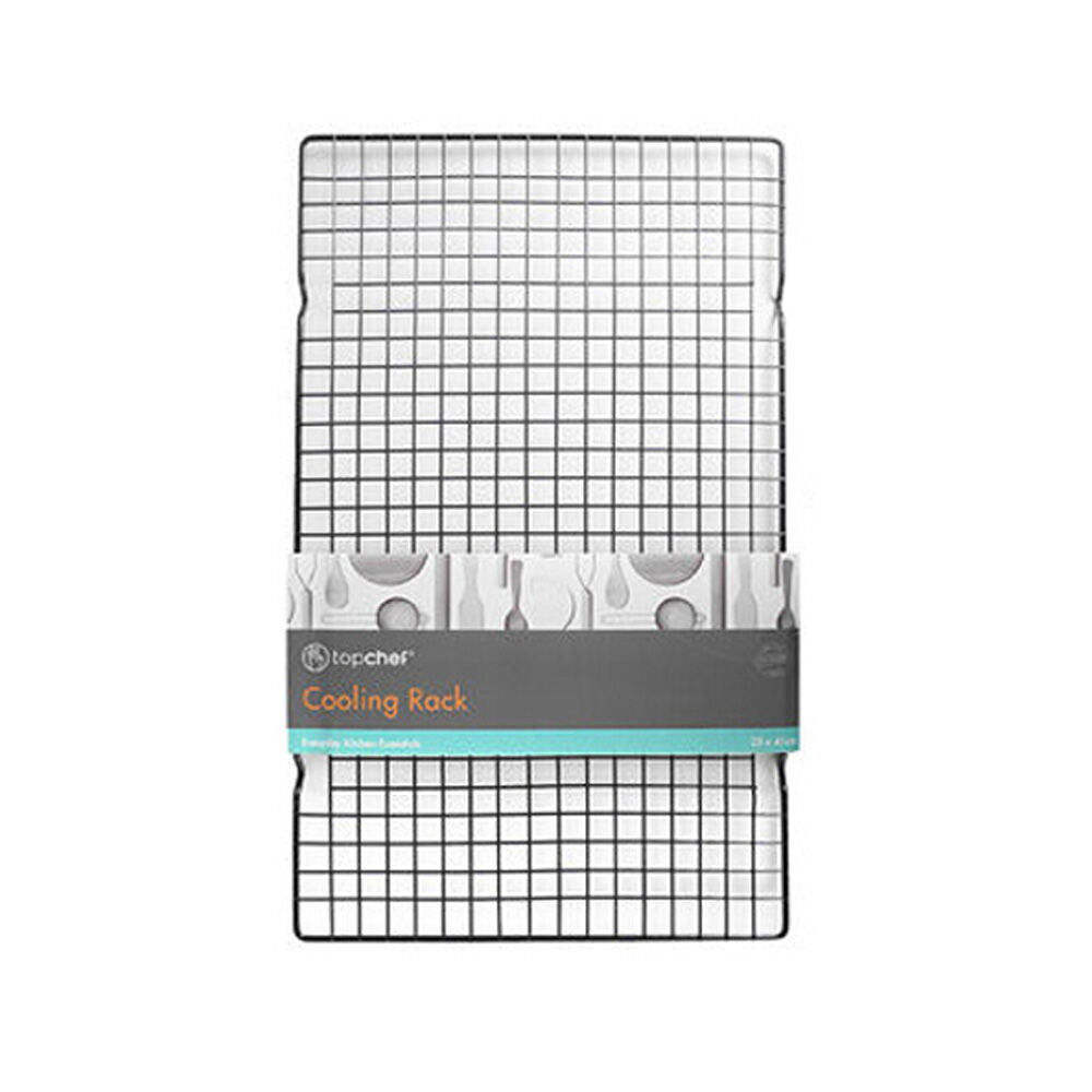 Topchef Coated Iron Kitchen Baking Cooling Rack Tray 29x43cm Black (6 Pack) — image 2