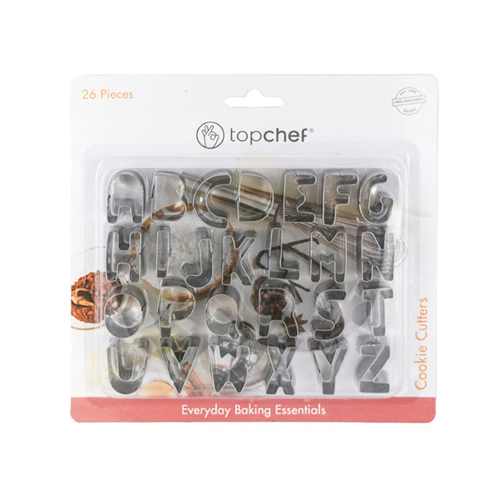 Topchef Stainless Steel Alphabet Cookie Pastry Cutter Baking Tool Set (104 Pieces) — image 2