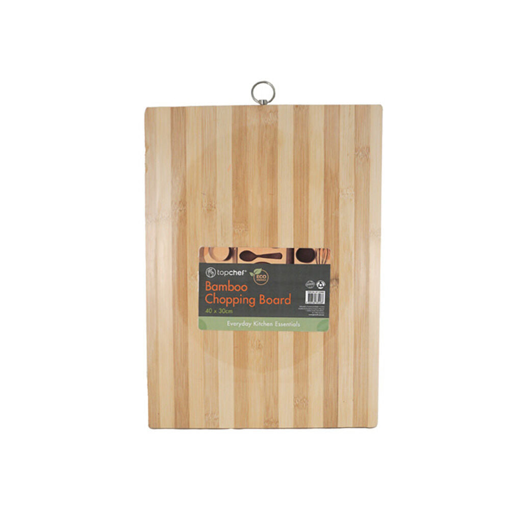 Topchef Non Slip Bamboo Chopping Board 40x30cm Wooden Cutting Board Brown