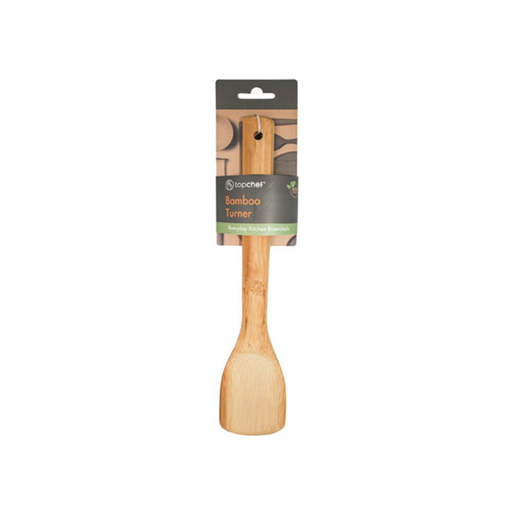 Topchef Non-Stick Bamboo Turner/Spatula Wooden Cooking Kitchen Utensil Brown