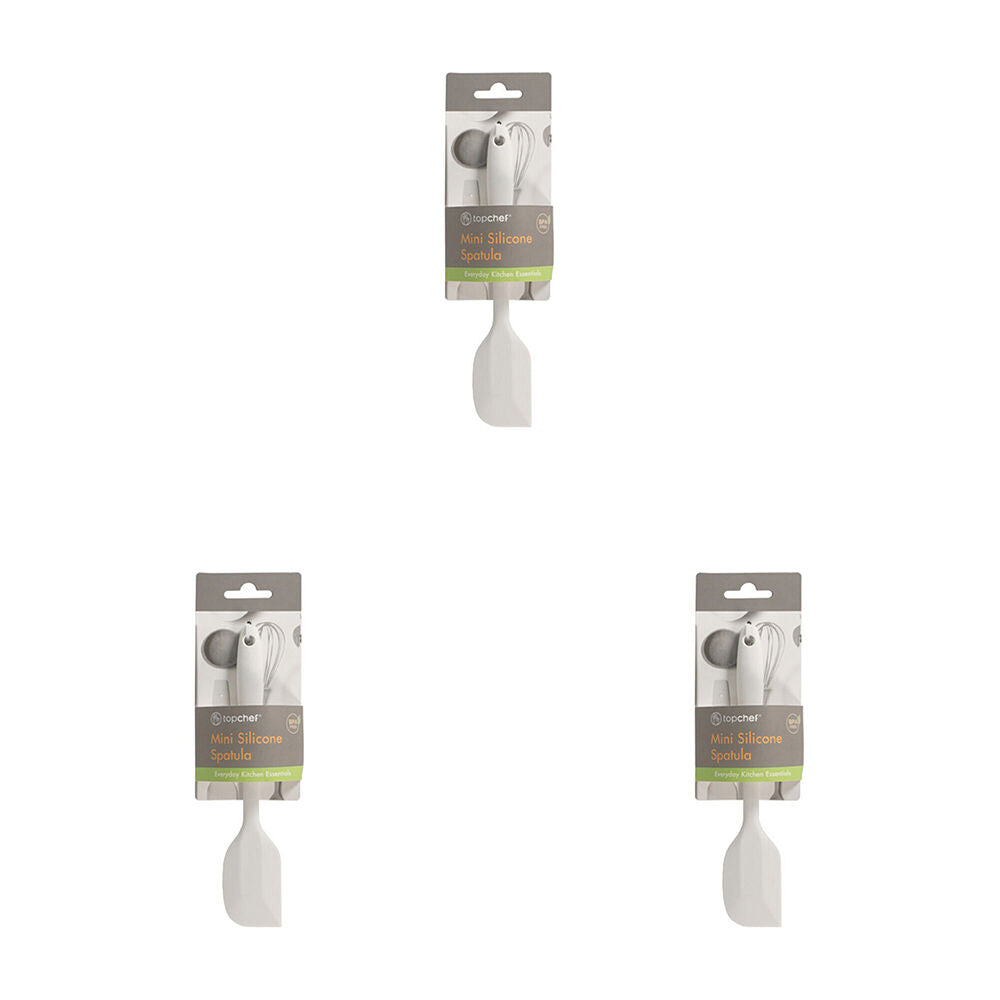 Topchef Compact Non Stick Mini Silicone Spatula Flexible Scrapper White (3 Pack)