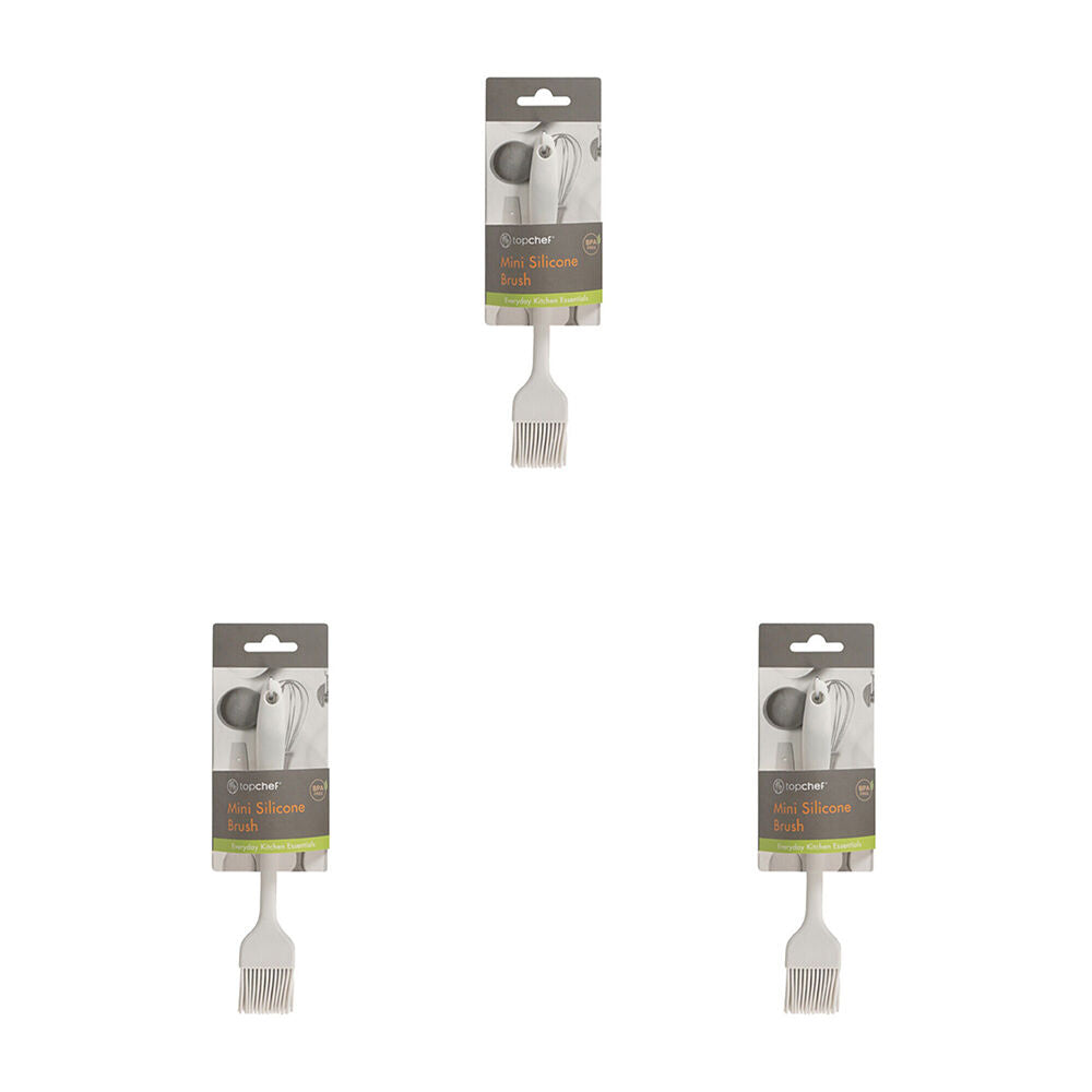 Topchef Compact Mini Kitchen Silicone Multipurpose Brush Cooking Tool White (3 Pack)