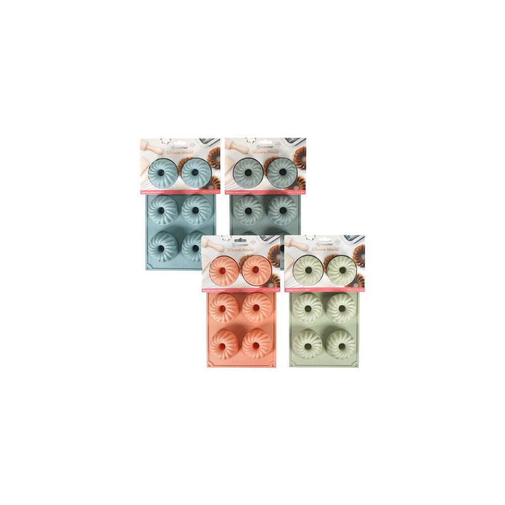 Topchef 6pc Topchef Silicone Heat Resistant Mini Bundt Mould 29.5x17.5cm Assorted (6 Pack) — image 3