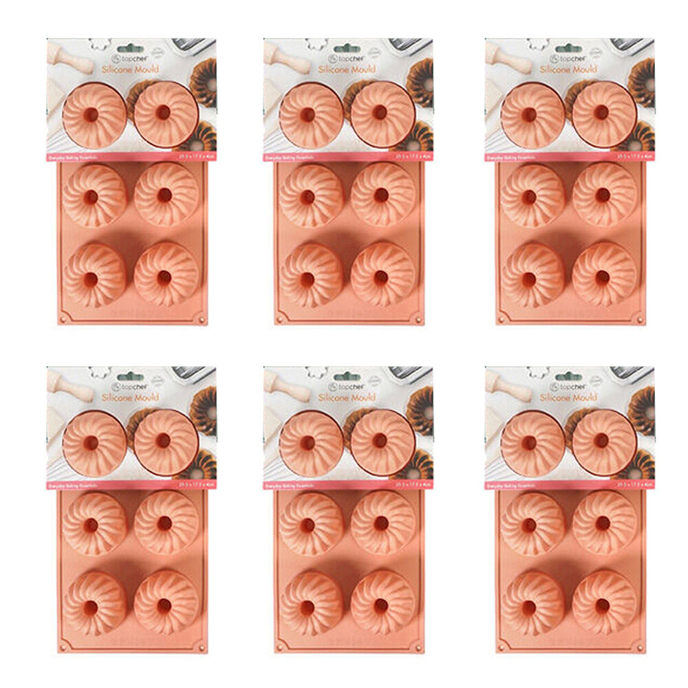 Topchef 6pc Topchef Silicone Heat Resistant Mini Bundt Mould 29.5x17.5cm Assorted (6 Pack)