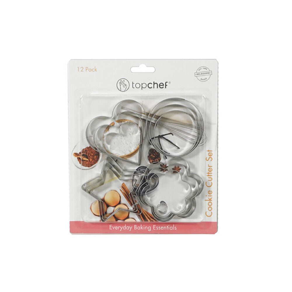 Topchef 12pc Topchef Stainless Steel Cookie Cutter Baking Set Silver Assorted (3 Pack) — image 2