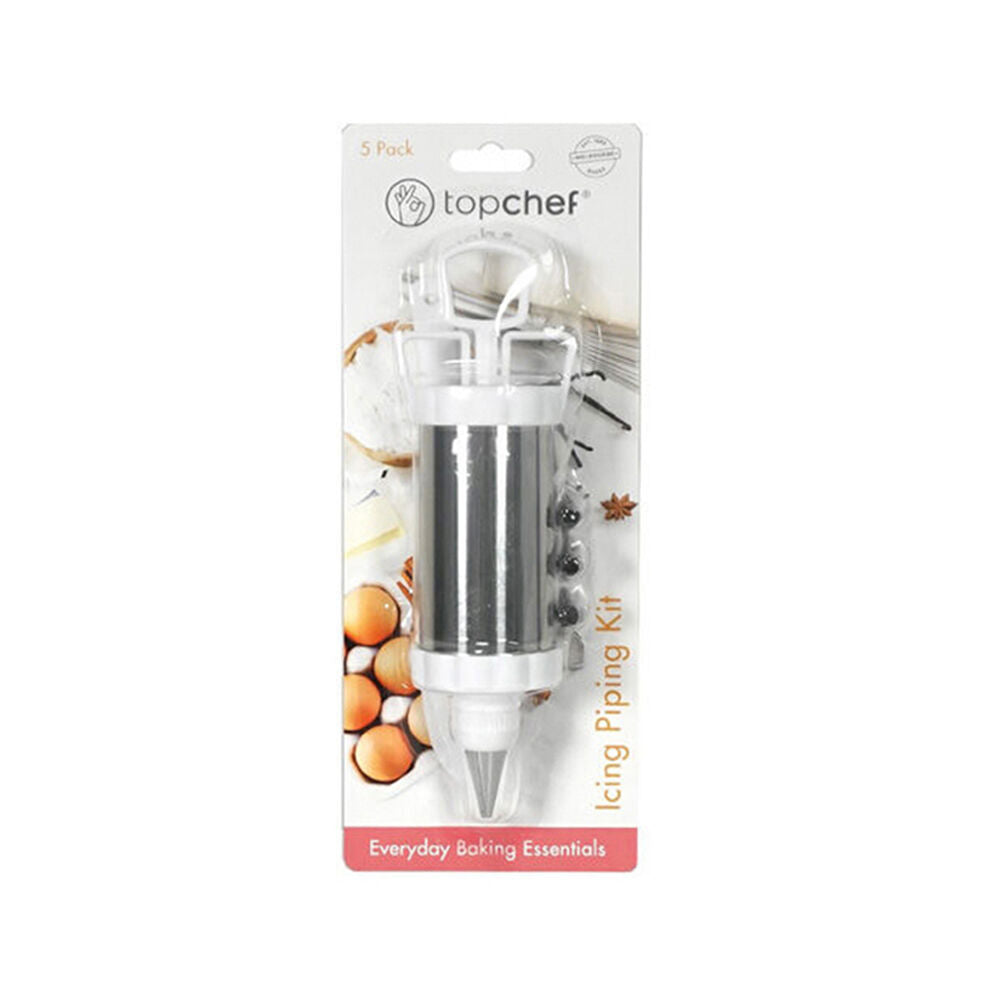 Topchef White Stainless Steel Icing Piping Decorating Baking Kit