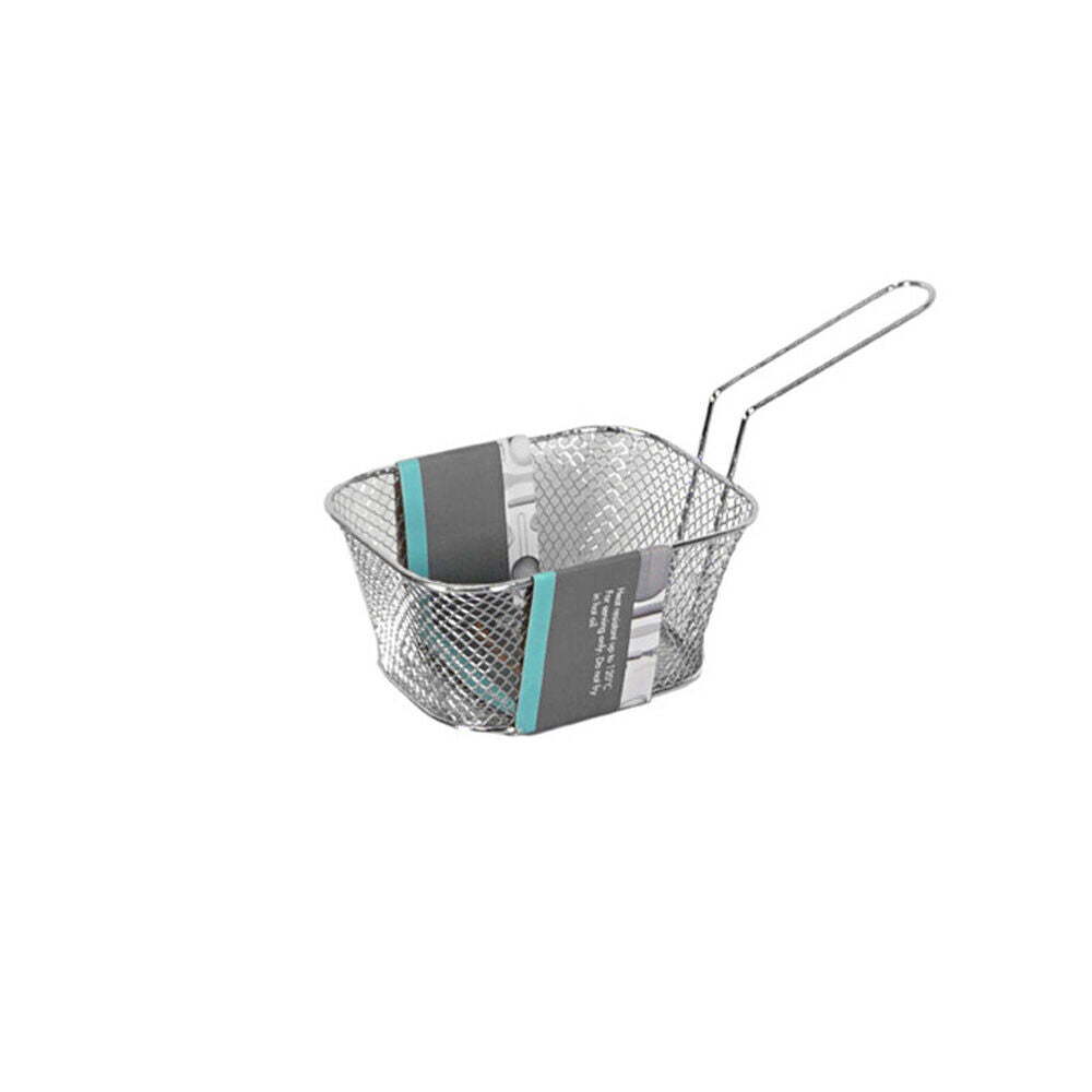 Topchef Stainless Steel Chip Serving Basket 14.5x10cm Snack Serving Tray