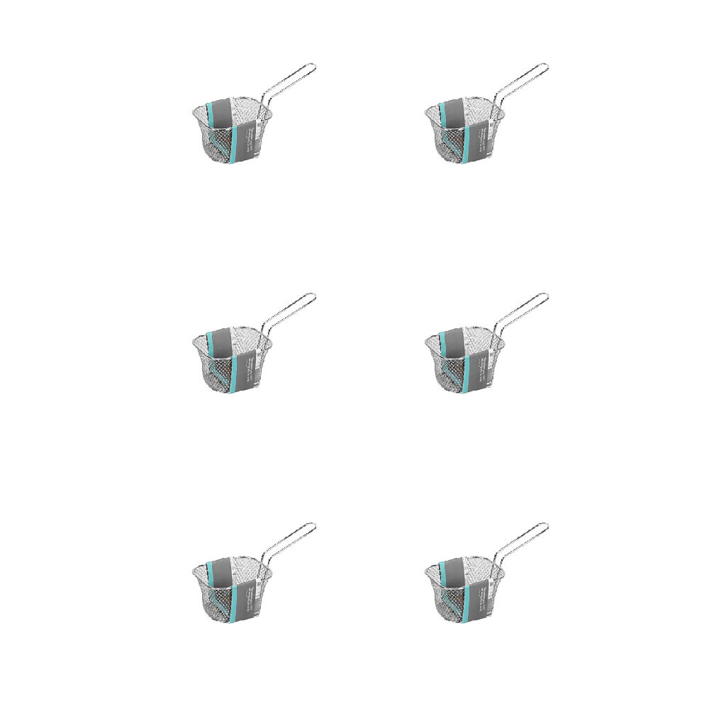 Topchef Stainless Steel Mini Chip Serving Food Basket Snack Serving Tray (6 Pack)