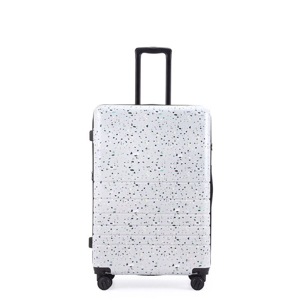 Kate Hill 76x36cm White Suitcase Lightweight Terrazzo Large Travel Luggage