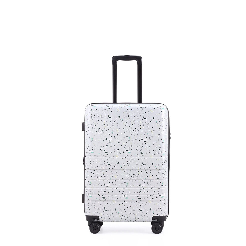Kate Hill 66x34cm White Suitcase Lightweight Terrazzo Medium Travel Luggage