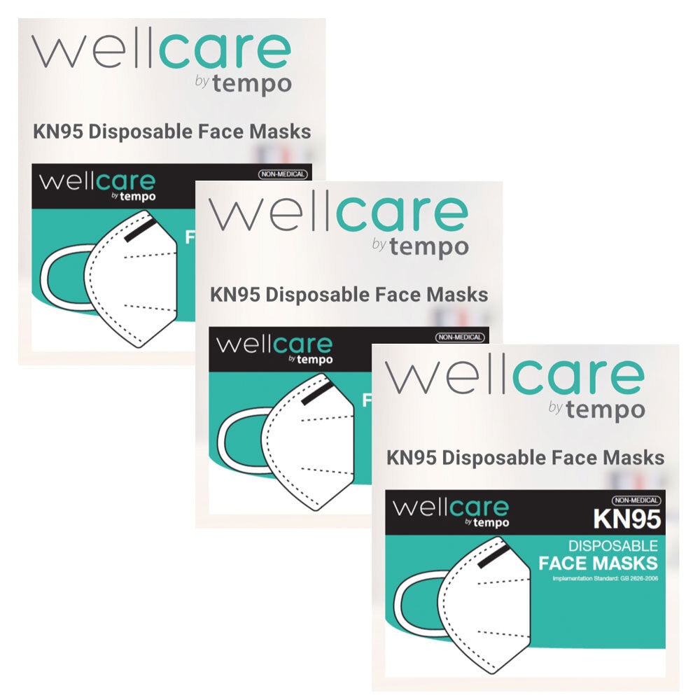 Wellcare KN95 Disposable/Protective Face Masks/Filter Non-Medical/Surgical (300 Pieces)