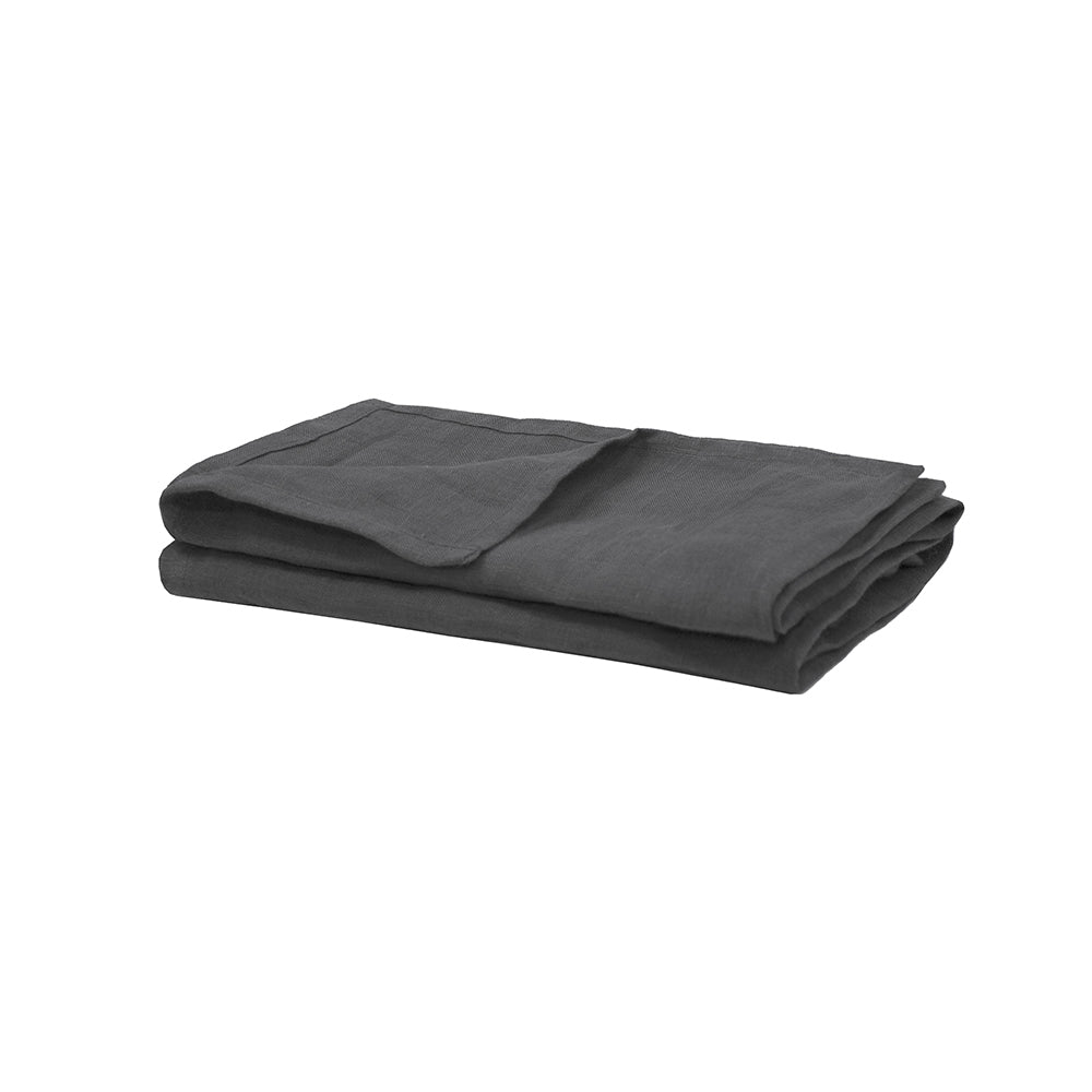 Bambury Ultra soft Linen Napkin Set 45x45cm Charcoal Linen Woven Home Decor (2 Pieces)
