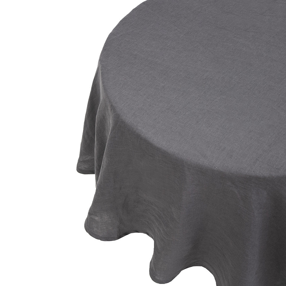 Bambury French Linen Tablecloth Charcoal Round 228cm — image 4