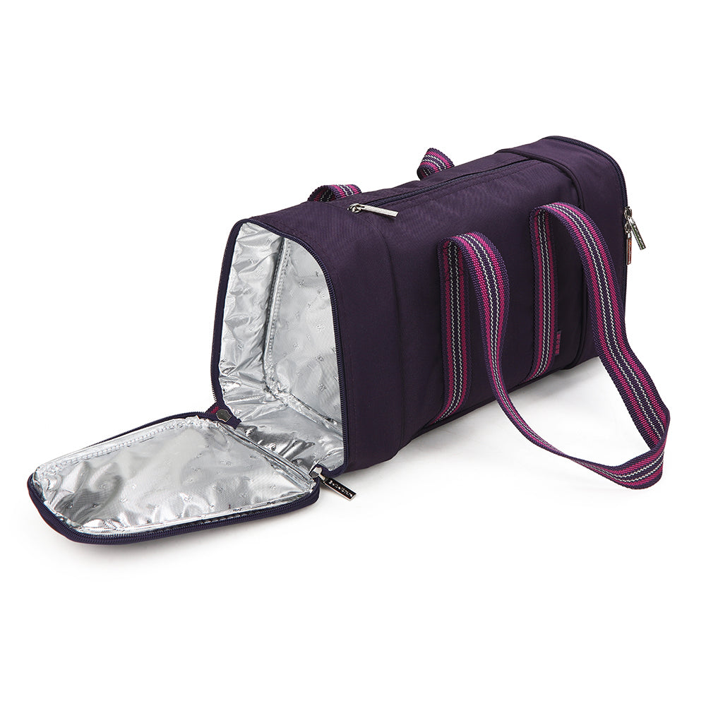Unbranded Multi Pocket Insulated Cooler Bag Picnic/ 39cm Camping Bag w/Compartments Purple