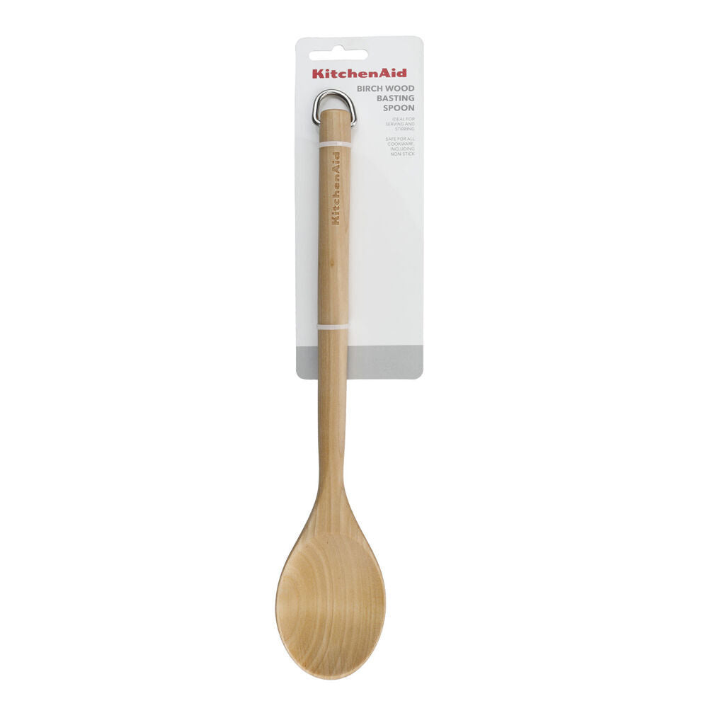 Kitchenaid Birchwood Cooking Spoon Durable Natural Wooden Kitchen Utensil (2 Pack) — image 2