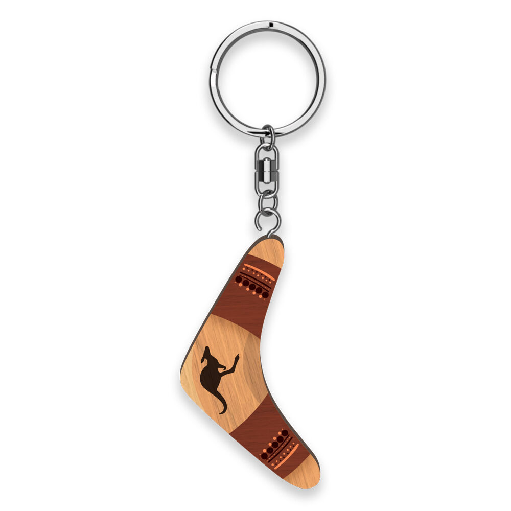 LMD Boomerang Wood Handmade Keyring Hanging Bag Keychain Charm Accessory (6 Pieces) — image 2