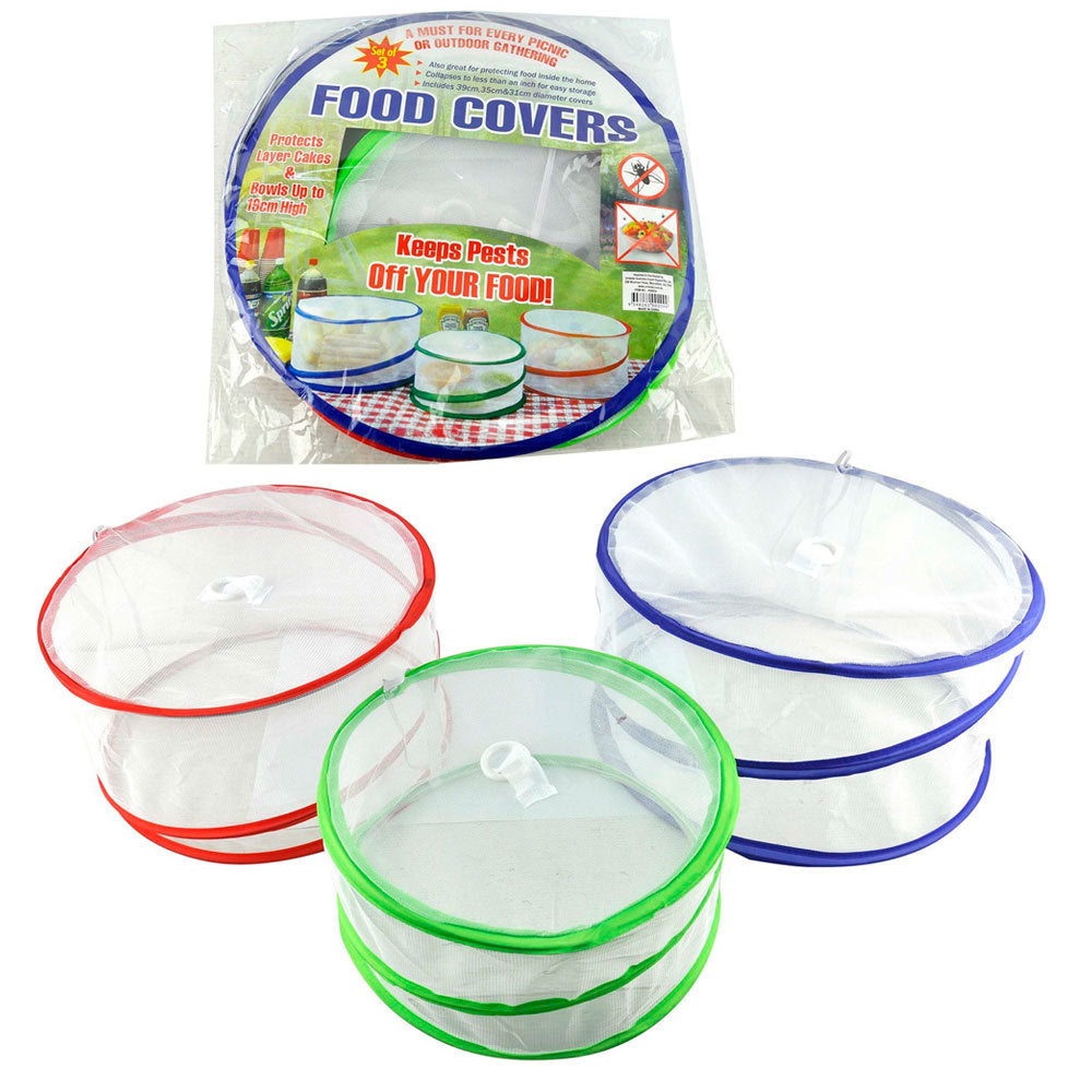 Uniwide Pop Up Food/Dish/Bowl Mesh Covers Fly Protect Cover/Net Nylon Kitchen Tool (3 Pack) — image 2