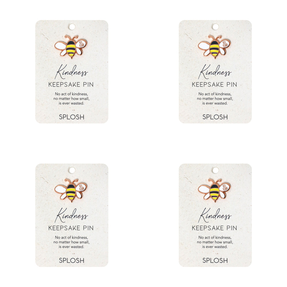 Splosh Enamel Kindness Bee Keepsake Pin Button Brooch Jewellery 7.5x11cm (4 Pack)
