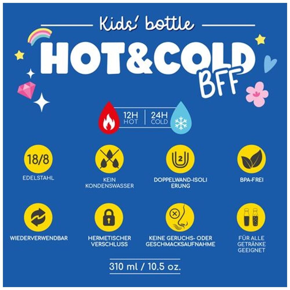 Legami 310ml BFF Kids Bottle Unicorn Theme Vacuum Flask 12Hr Hot 24Hr Cold — image 5