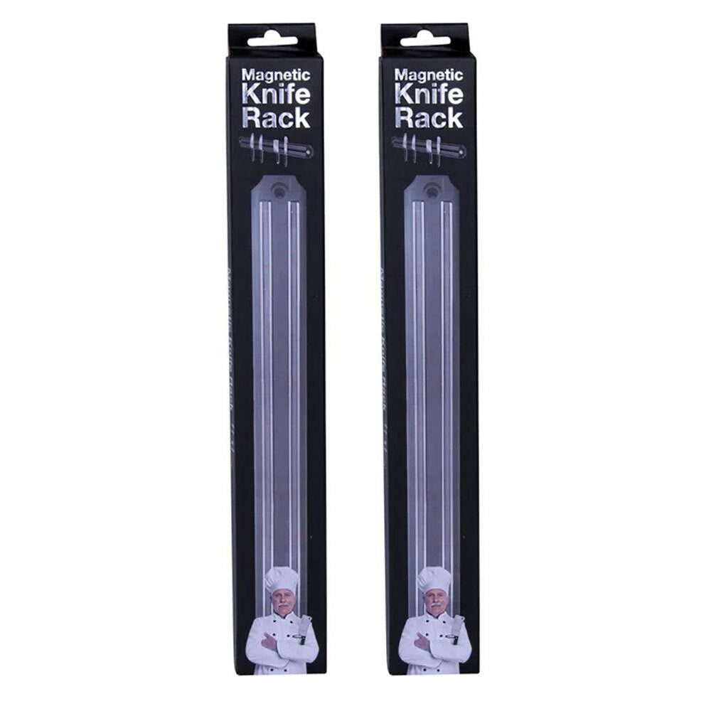 Magnetic 38cm Strip Organiser Storage Holder Wall Mounted Rack f/Knife/Knives (2 Pack)