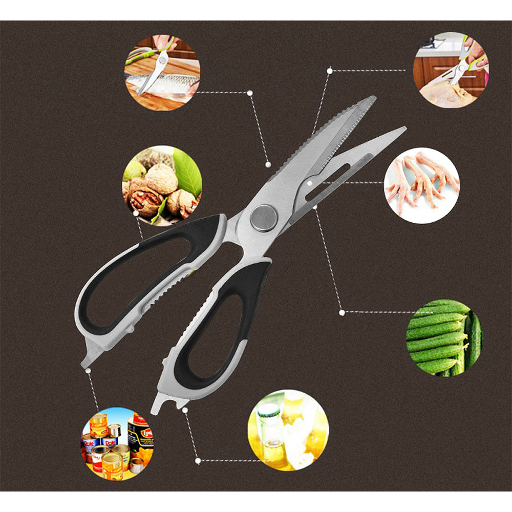 Unbranded Kitchen 7-in-1 Stainless Steel Super Scissors - Black — image 3