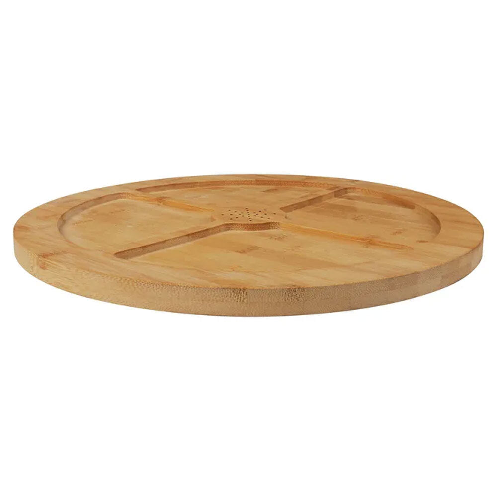 Unbranded Bamboo 35.5cm Lazy Susan Turntable Spice Jar/Bottle Organiser Tray Rack Brown