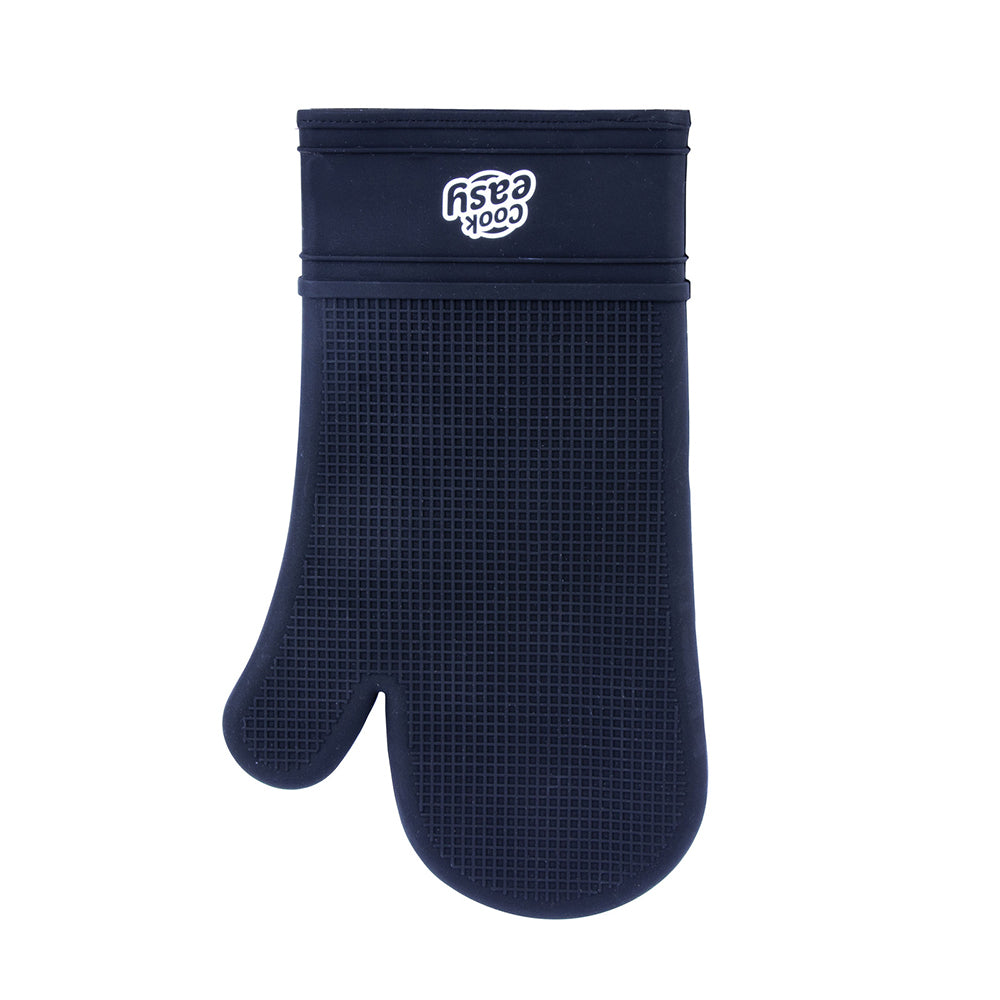 Cook Easy Silicone Heat Resistant Oven Mitt Kitchen Cooking/Baking Gloves Black