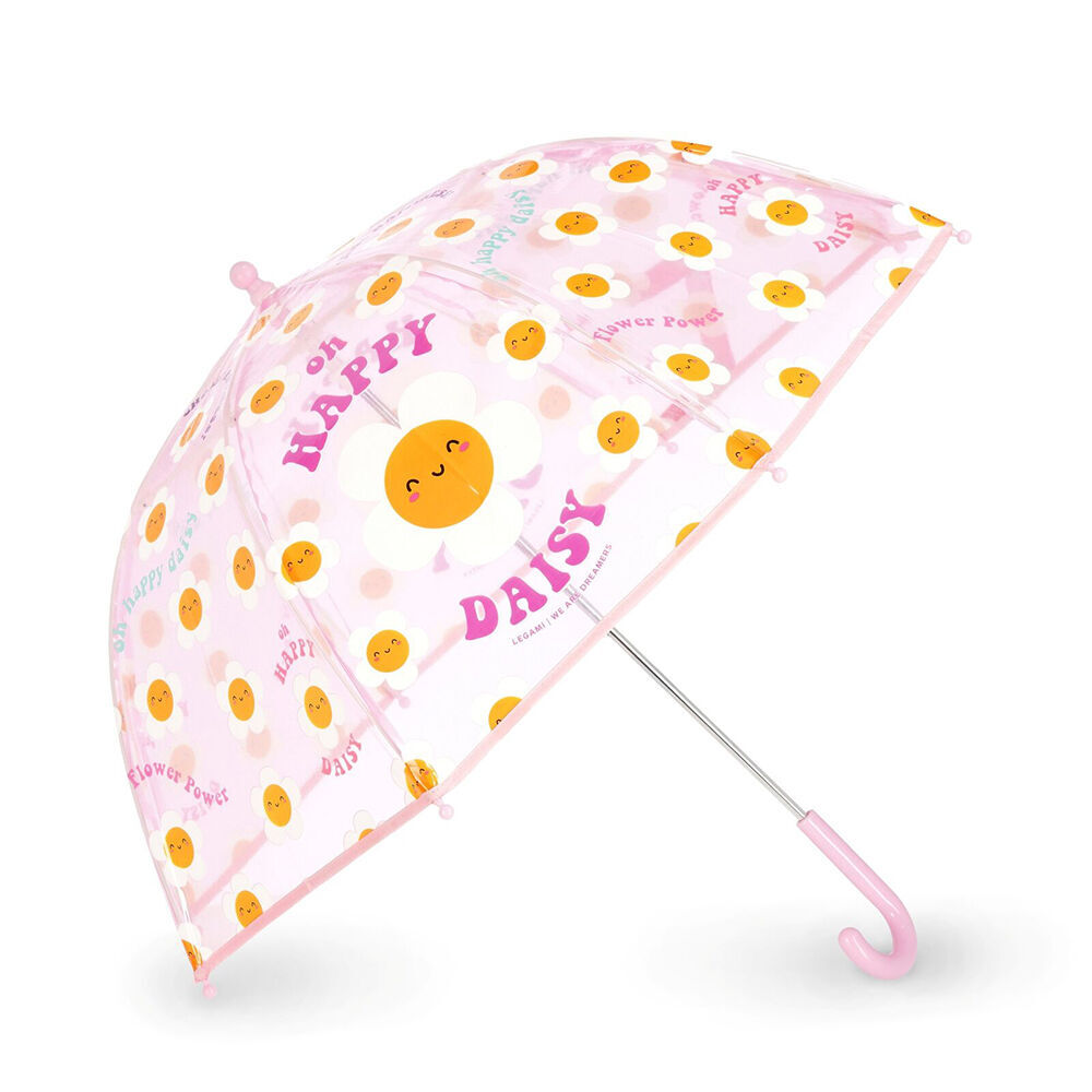 Legami Wind-Resistant Dome Umbrella Kids/Children Clear/Pink Daisy (2 Pack) — image 2