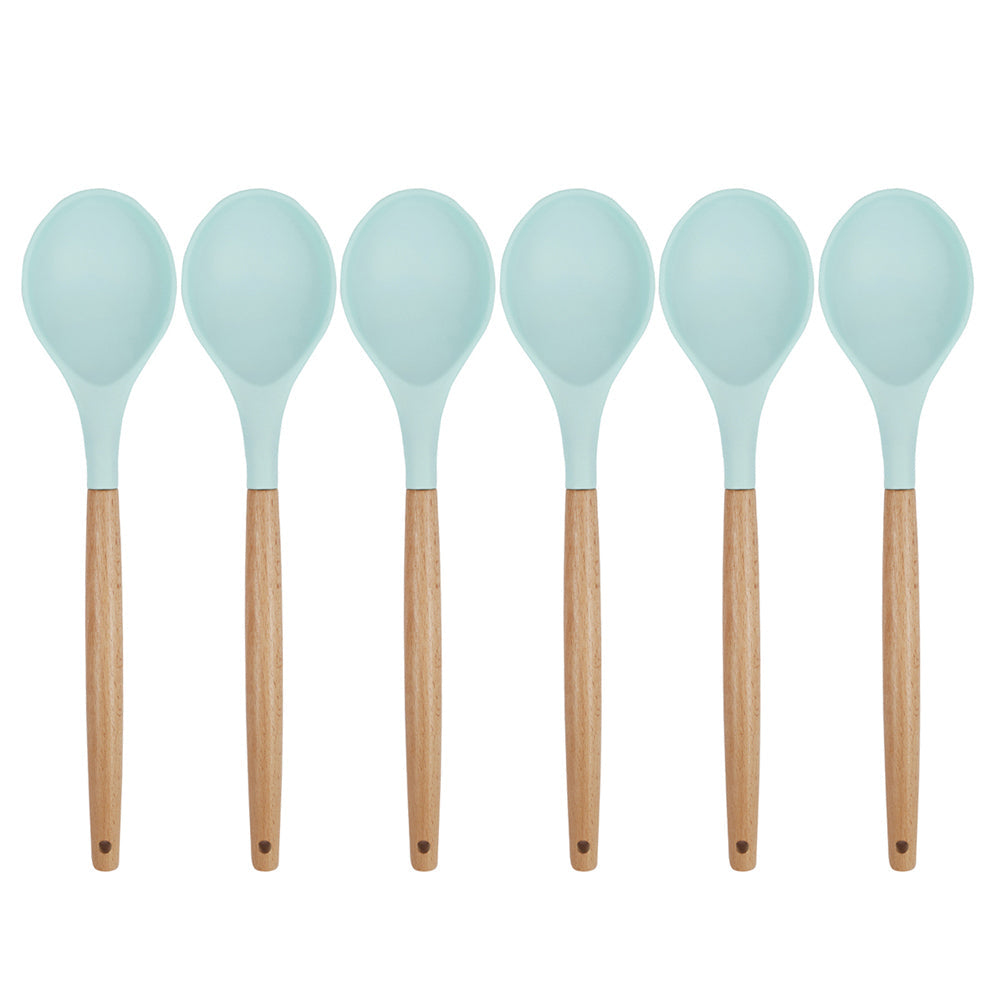 Urban Kitchen Silicone Spoon Mint Green 32x7cm Versatile & Heat Resistant (6 Pack)