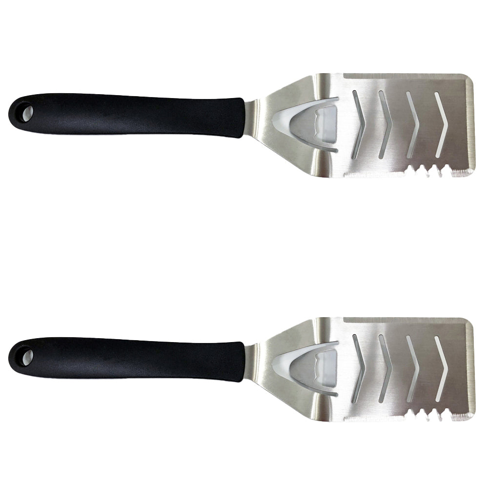 Urban Kitchen 37cm SS/Plastic Bottle Opener/Spatula BBQ Utensil Black/Chrome (2 Pack)