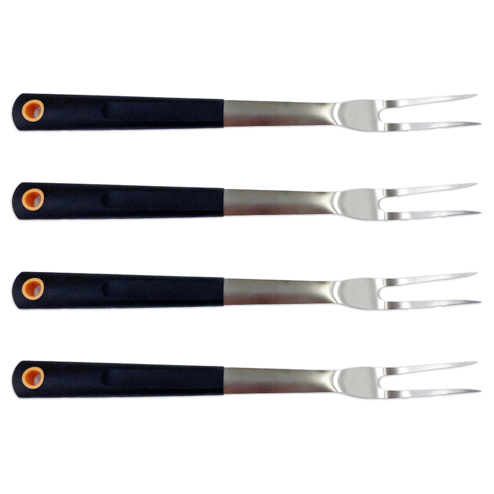 Urban Kitchen BBQ Fork Stainless Steel w/ TPR Handle 40x4x3cm Heavy Duty (4 Pack)