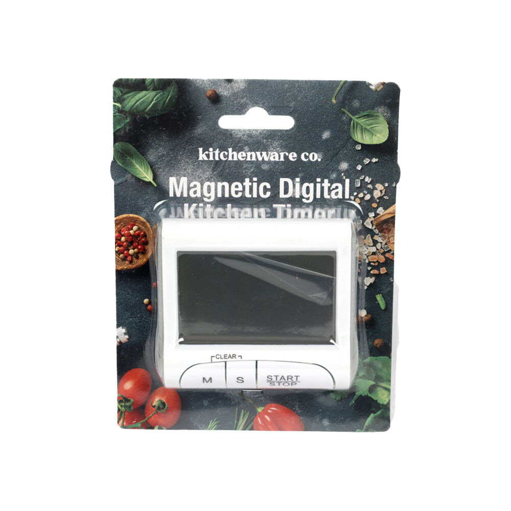 Kitchenware CO 8x7cm White Digital Kitchen Timer With Magnet