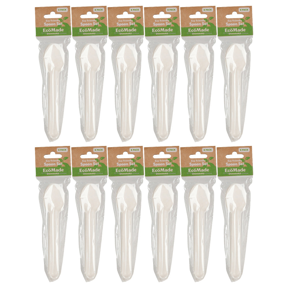 Ecomade 8pc Ecomade Spoon Set Durable Reusable Cutlery Dininerware Essential 16cm (12 Pack)