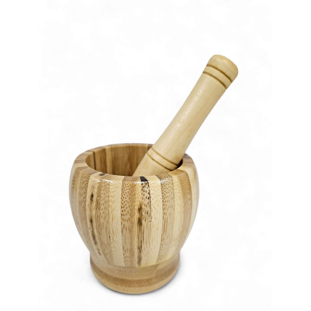 Kitchenware CO 2pc Kitchenware Co Bamboo Kitchen Mortar And Pestle Grinding Set 10cm (2 Pack) — image 2