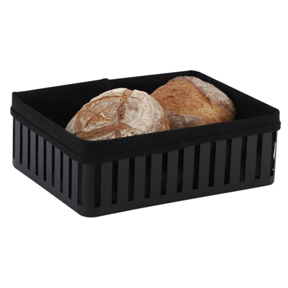 Hudson Wireware Range Bread Rectangle Basket w/ Cotton line Organiser Black (2 Pack) — image 2