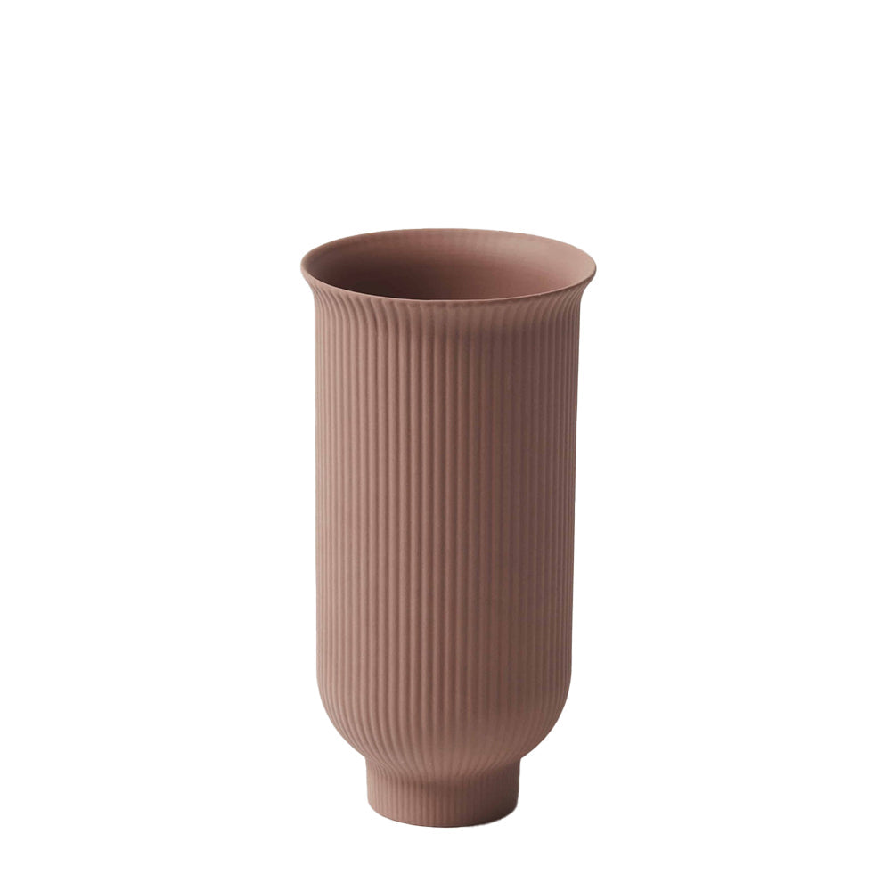 Pilbeam Living Finn Matte Finish Modern Porcelain Clay Vase Home Decor Small GRY