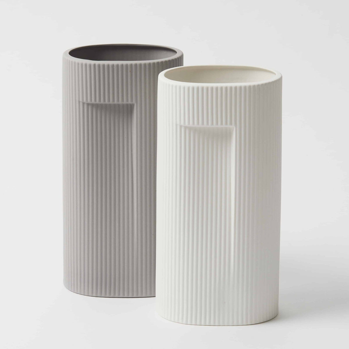 Pilbeam Living Tromso Matte Finish Modern Porcelain Clay Vase Home Decor Grey — image 3