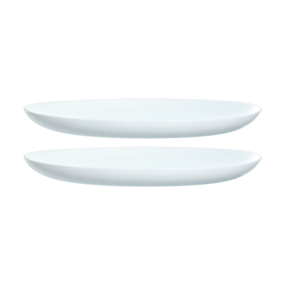 Luminarc Diwali Oval Platter 33x25x1cm Serveware Opal Glass White (2 Pack)