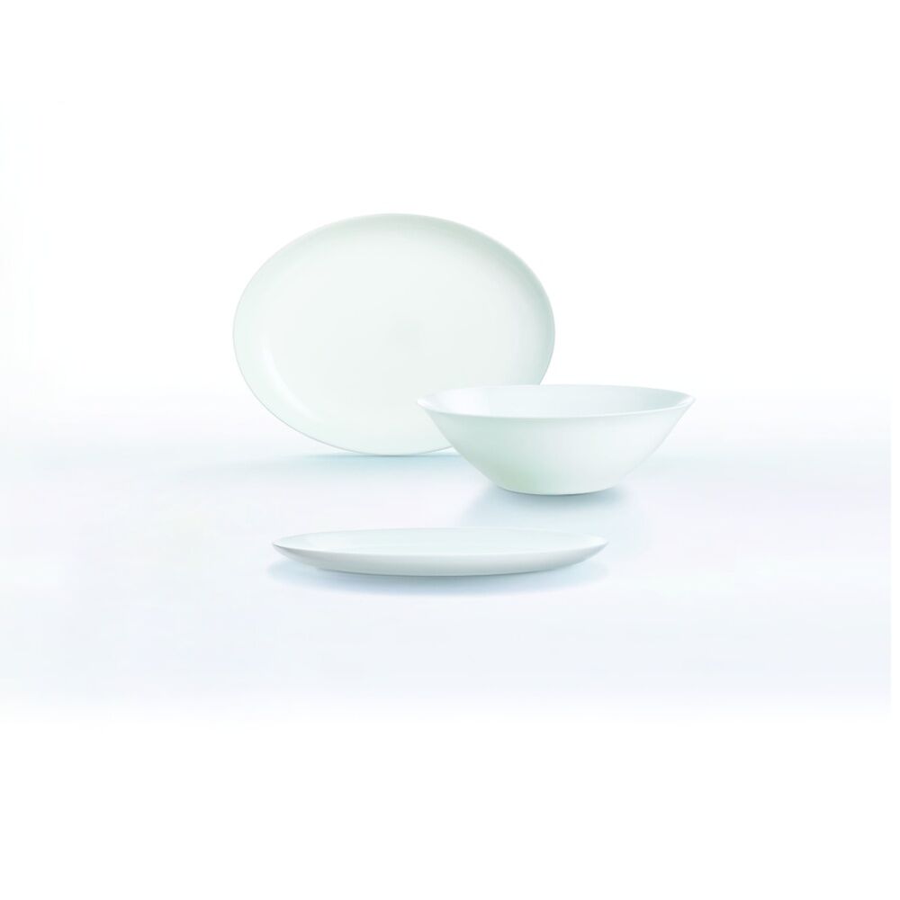 Luminarc Diwali Oval Platter 33x25x1cm Serveware Opal Glass White (2 Pack) — image 4