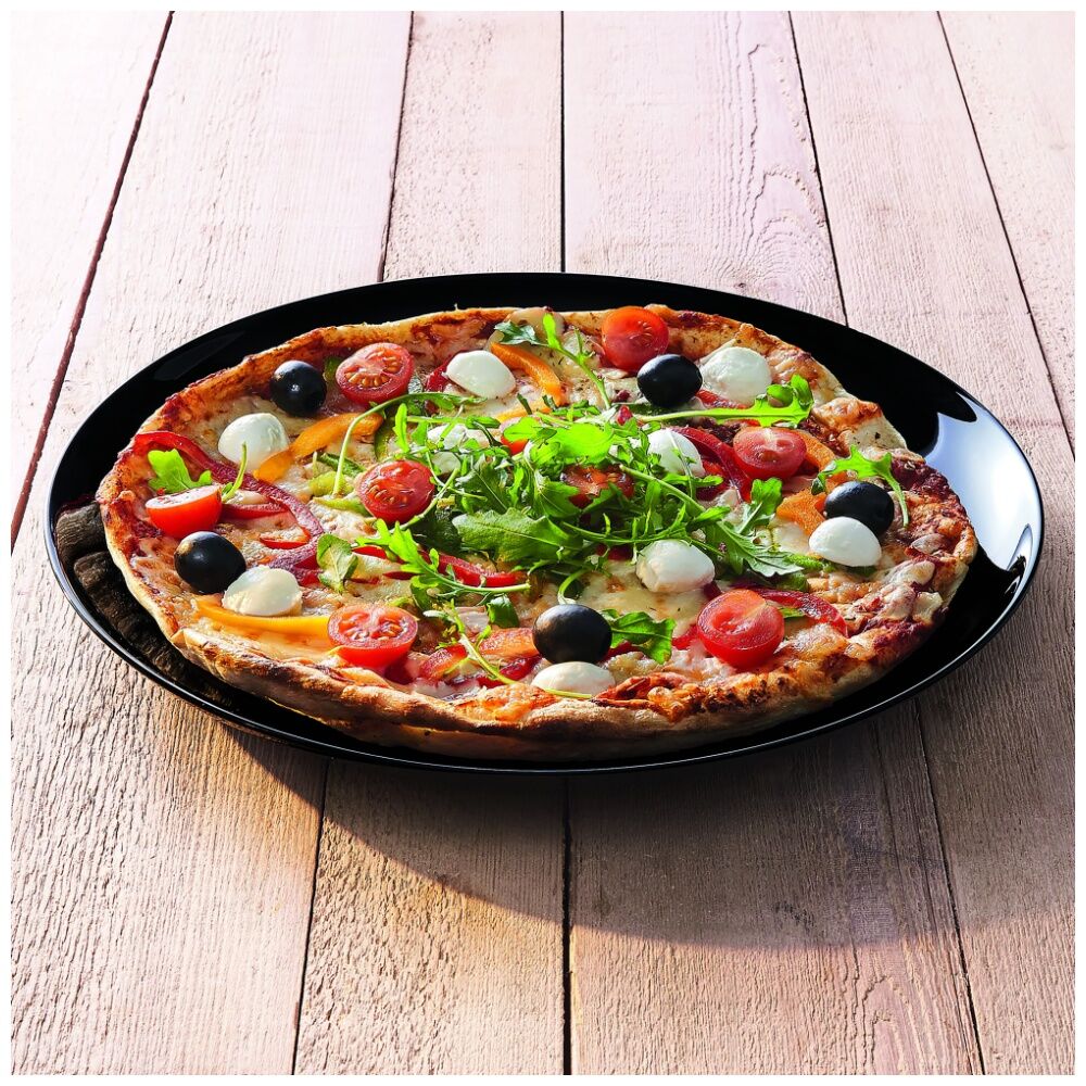 Luminarc Diwali Pizza/Serving Platter 32cm Opal Glass Serveware Black — image 2