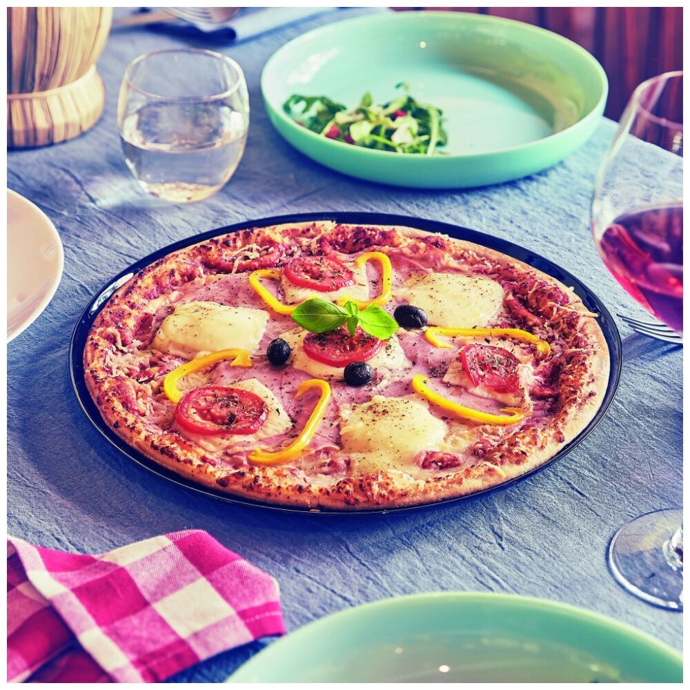Luminarc Diwali Pizza/Serving Platter 32cm Opal Glass Serveware Black — image 3