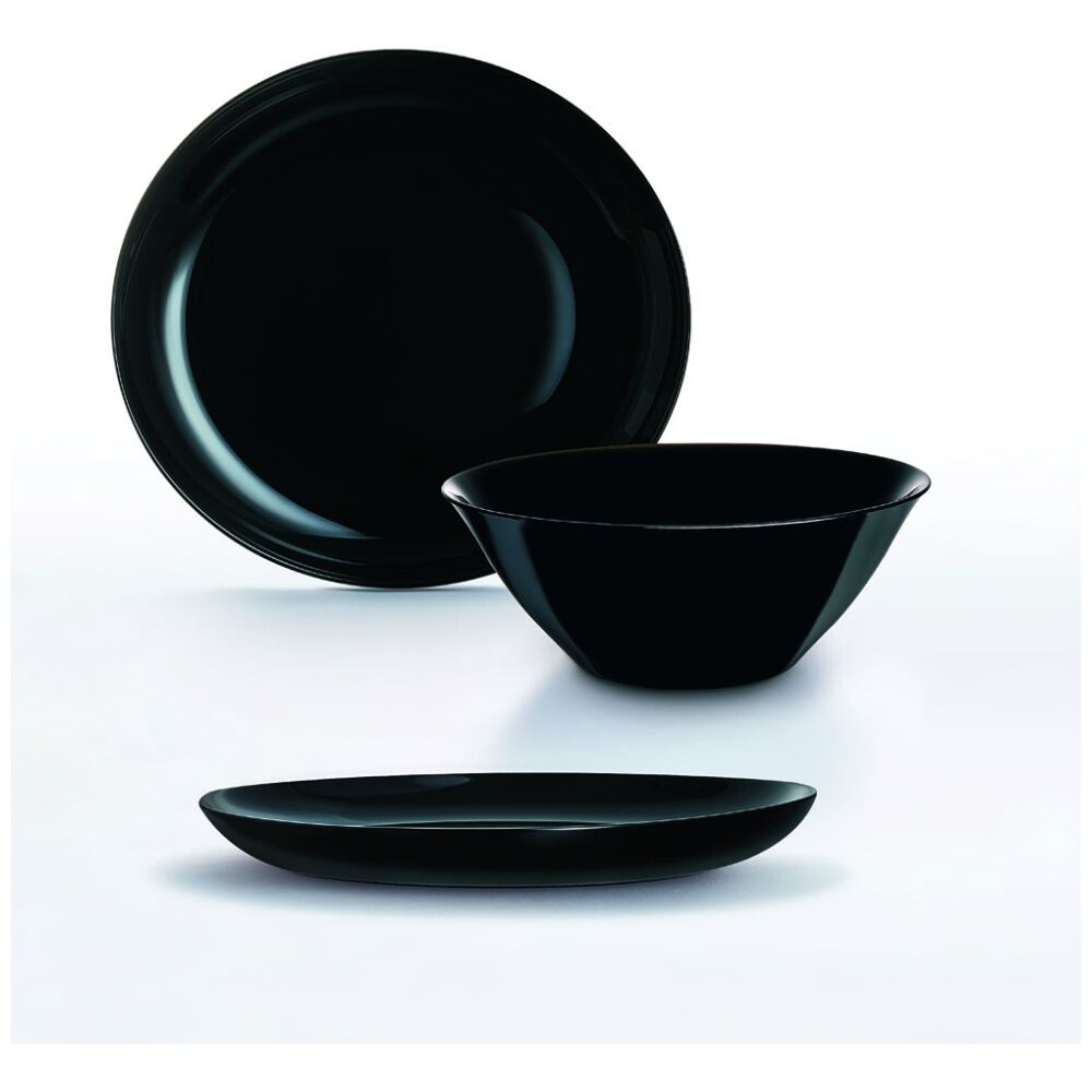 Luminarc Diwali Pizza/Serving Platter 32cm Opal Glass Serveware Black — image 4