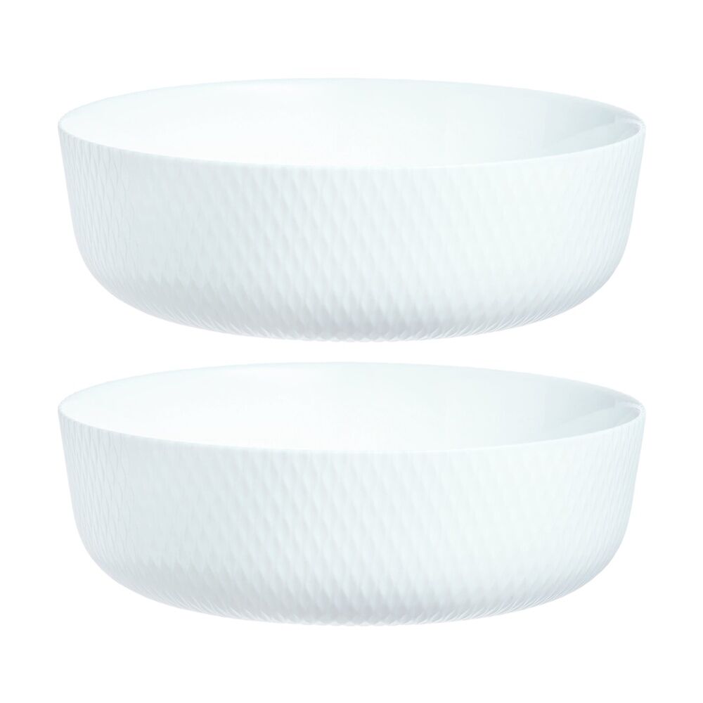 Luminarc Smart Wavy Round Baking Dish 22x7cm Bakeware Opal Glass White (2 Pack)