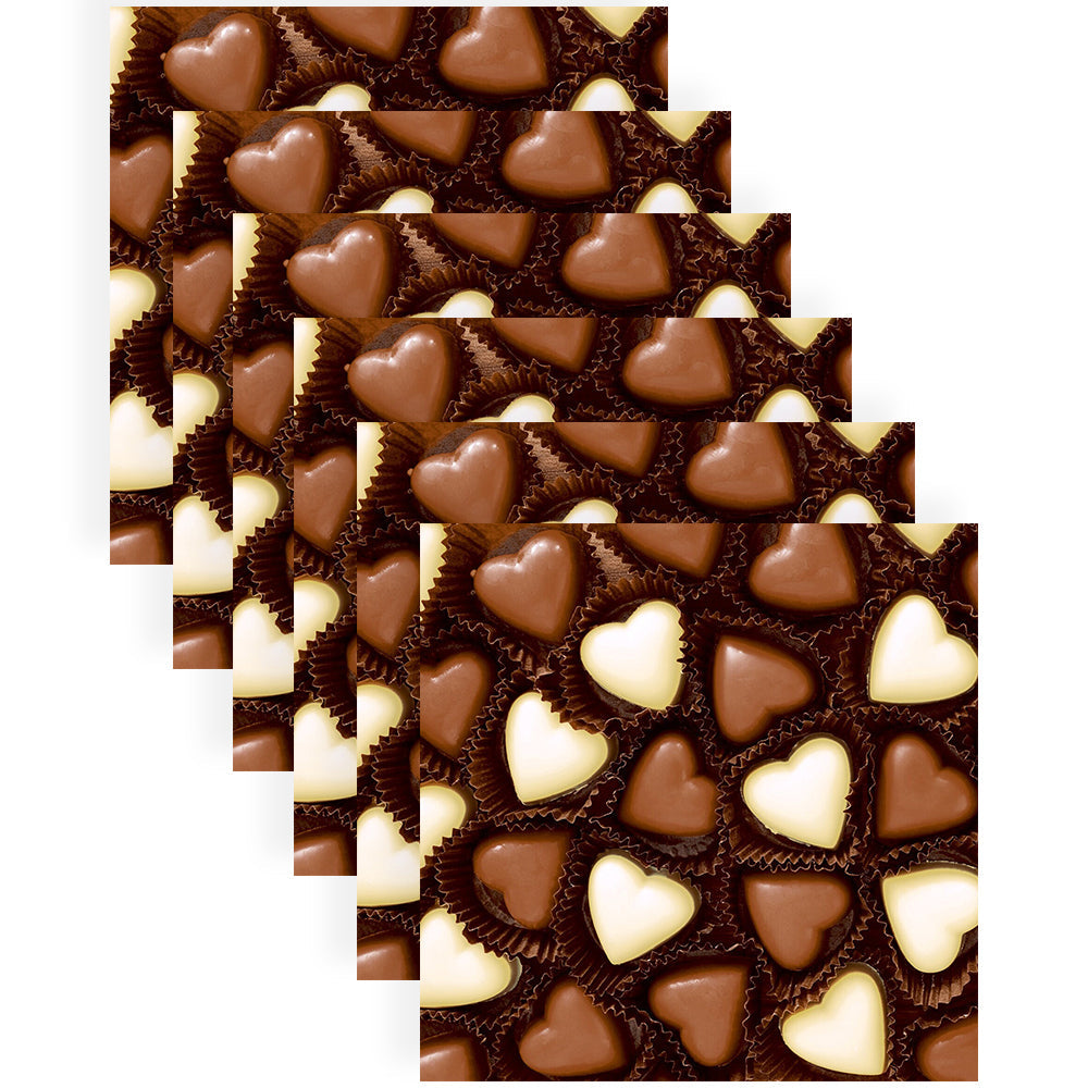 Paper+design Luncheon 3-Ply Napkin Tissue Sqr 33x33cm Chocolate Hearts (120 Pieces)