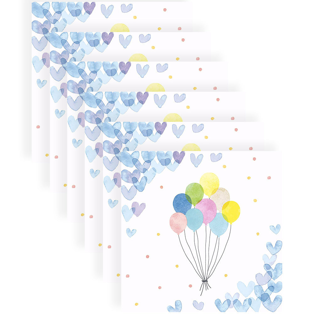 Paper+design Luncheon 3-Ply Napkin Party Tissue 33x33cm Hearts Balloons (120 Pieces)