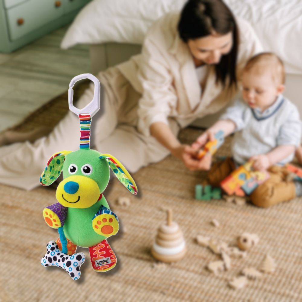 Lamaze Pupsqueak Baby/Infants Soft Toy Colourful Pattern w/Rattle/Sound 0-24m — image 3