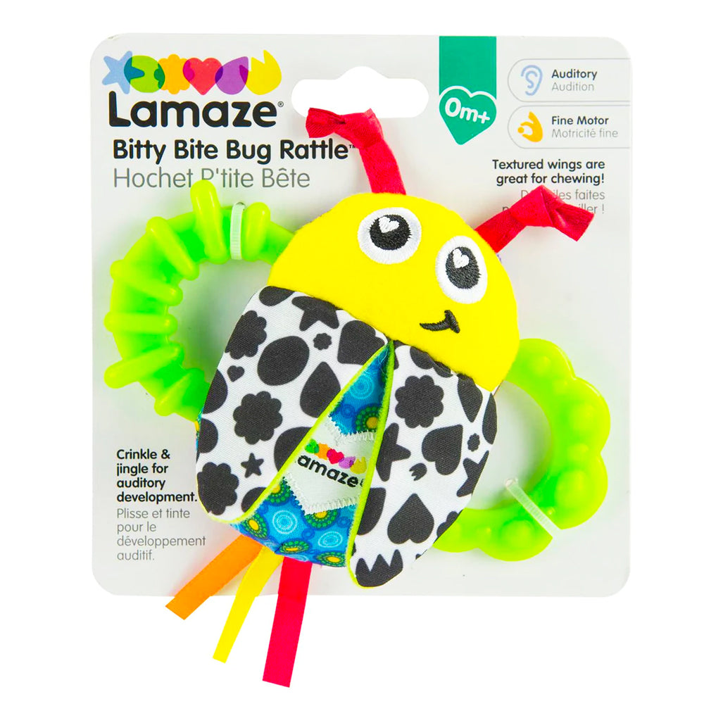 Lamaze Bitty Bite Bug Rattle/Texture Kids/Toddler/Baby Play/Chewing Toy 0m+ 12cm