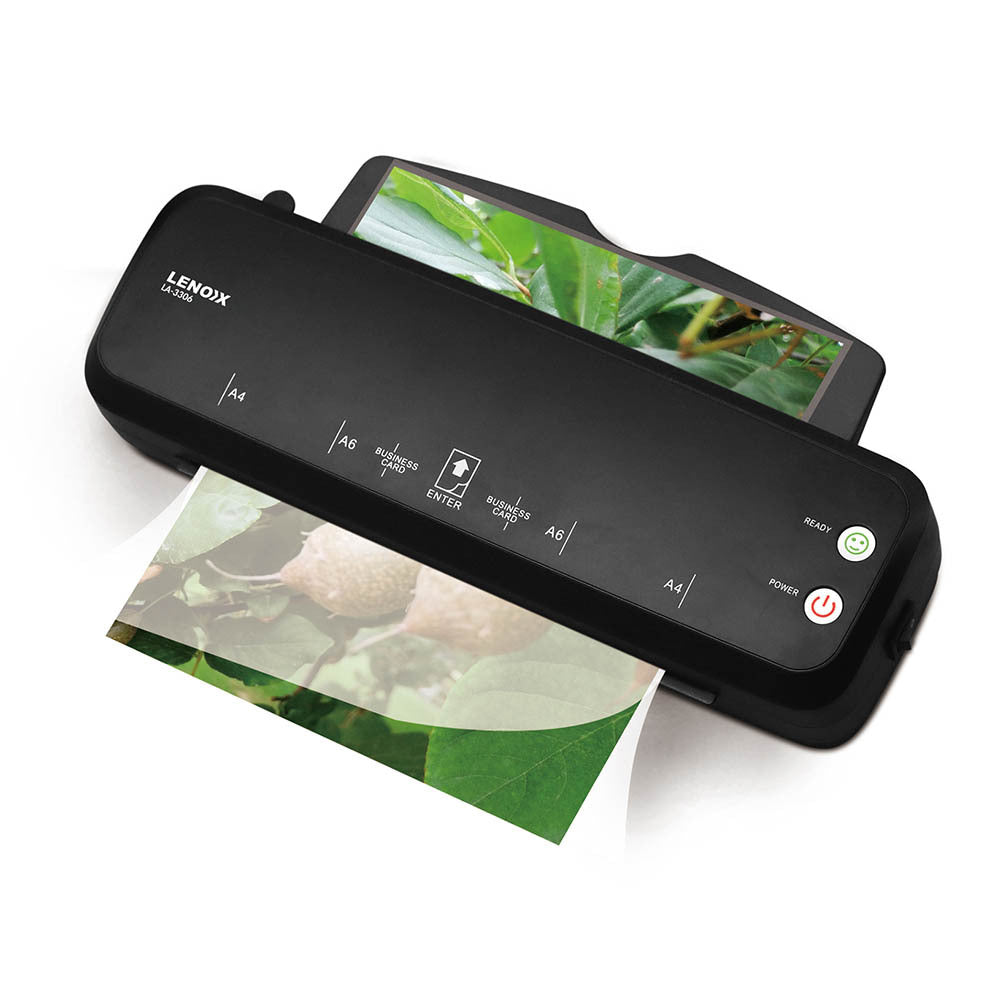 Lenoxx A4 Paper Hot Laminator Office/Business/Home w/100 Plastic Pouch Laminating Sheet — image 2