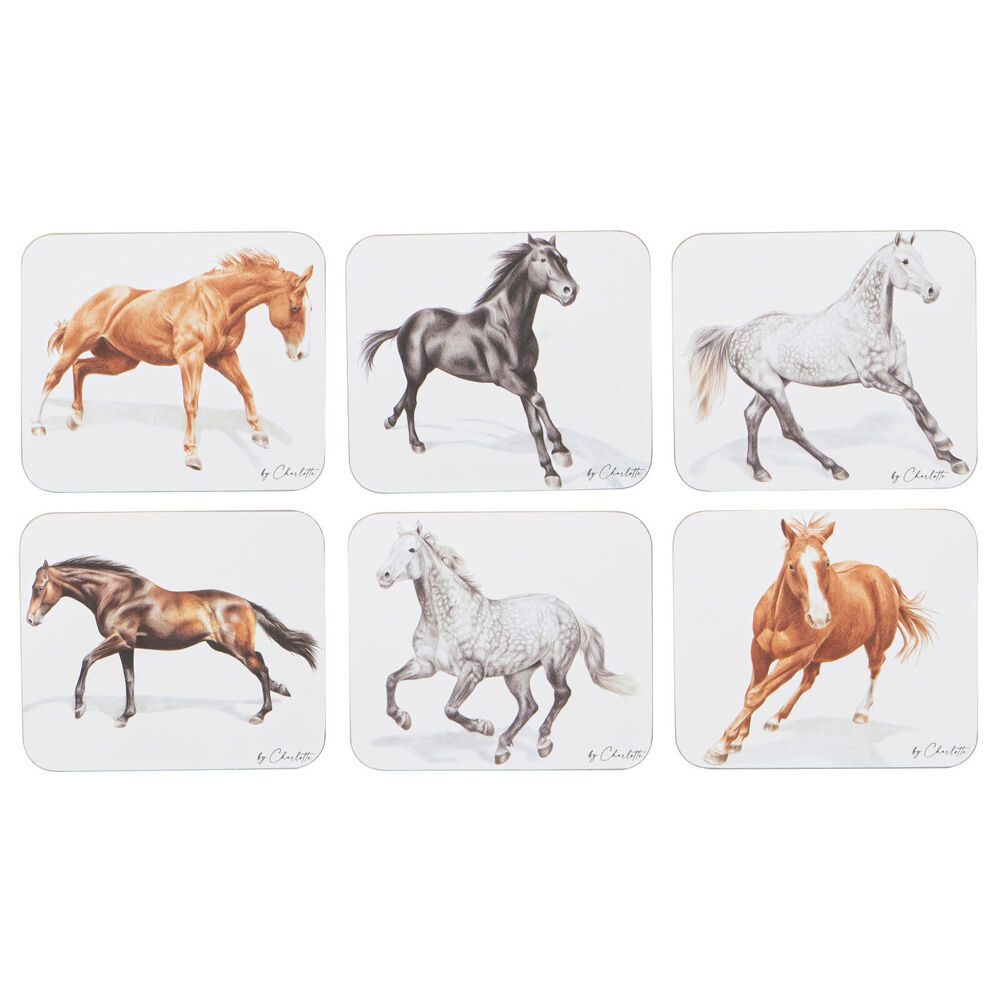 Ashdene 6pc Ashdene Horses By Charlotte Cup Mug Drinks Holder Coaster 11x9.7cm (2 Pack) — image 2
